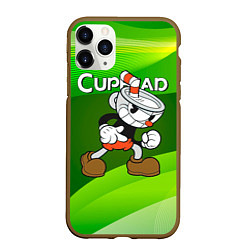 Чехол iPhone 11 Pro матовый Хитрая чашечка cuphead, цвет: 3D-коричневый