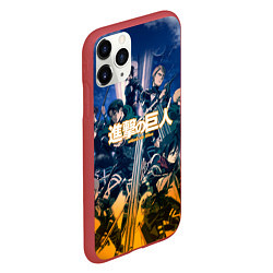 Чехол iPhone 11 Pro матовый Атака на титановAttack on Titan, цвет: 3D-красный — фото 2