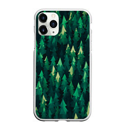 Чехол iPhone 11 Pro матовый Еловый лес spruce forest