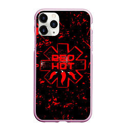 Чехол iPhone 11 Pro матовый Red Hot Chili Peppers, лого, цвет: 3D-розовый