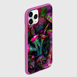 Чехол iPhone 11 Pro матовый Вот такие грибочки Pattern Психоделика, цвет: 3D-фиолетовый — фото 2