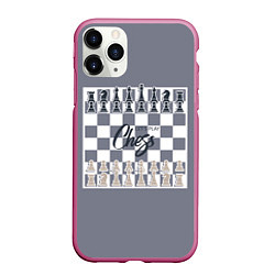 Чехол iPhone 11 Pro матовый Lets play chess, цвет: 3D-малиновый