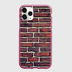 Чехол iPhone 11 Pro матовый Brick Wall, цвет: 3D-малиновый