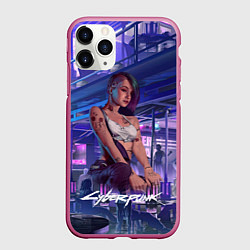 Чехол iPhone 11 Pro матовый Jydy Джуди Cyberpunk2077, цвет: 3D-малиновый