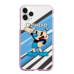 Чехол iPhone 11 Pro матовый Cuphead синяя чашечка, цвет: 3D-розовый