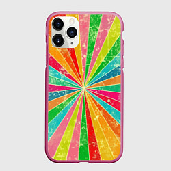 Чехол iPhone 11 Pro матовый Геометрический паттерн Retro, цвет: 3D-малиновый