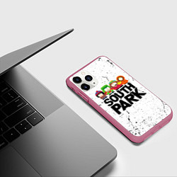 Чехол iPhone 11 Pro матовый Южный парк мультфильм - персонажи South Park, цвет: 3D-малиновый — фото 2