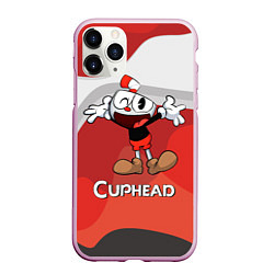 Чехол iPhone 11 Pro матовый Cuphead веселая красная чашечка