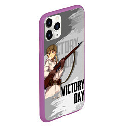 Чехол iPhone 11 Pro матовый Victory day, цвет: 3D-фиолетовый — фото 2
