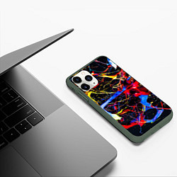 Чехол iPhone 11 Pro матовый Импрессионизм Vanguard neon pattern, цвет: 3D-темно-зеленый — фото 2