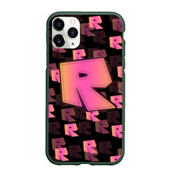 Чехол iPhone 11 Pro матовый ROBLOX ЛОГО, цвет: 3D-темно-зеленый