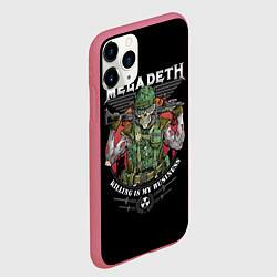 Чехол iPhone 11 Pro матовый MEGADETH killing is my business, цвет: 3D-малиновый — фото 2