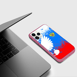 Чехол iPhone 11 Pro матовый Я русский герб, цвет: 3D-малиновый — фото 2