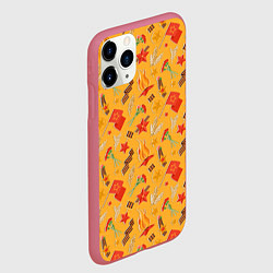 Чехол iPhone 11 Pro матовый Георгиевская ленточка, Вечный огонь, цветок, медал, цвет: 3D-малиновый — фото 2