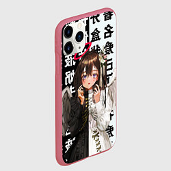 Чехол iPhone 11 Pro матовый Аниме АНГЕЛ ИЕРОГЛИФЫ, цвет: 3D-малиновый — фото 2