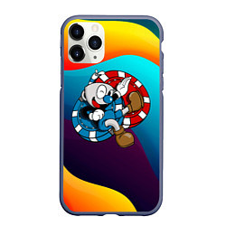 Чехол iPhone 11 Pro матовый Cuphead Чашечки, цвет: 3D-серый