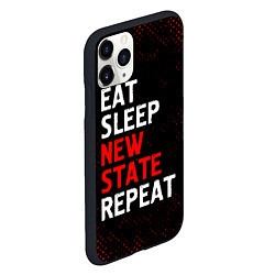 Чехол iPhone 11 Pro матовый Eat Sleep New State Repeat - Потертости, цвет: 3D-черный — фото 2