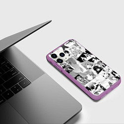 Чехол iPhone 11 Pro матовый Восхождение героя щита паттерн, цвет: 3D-фиолетовый — фото 2