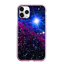 Чехол iPhone 11 Pro матовый Открытый космос Star Neon, цвет: 3D-розовый