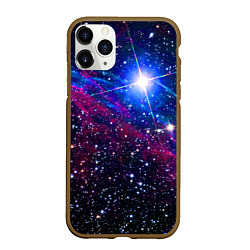 Чехол iPhone 11 Pro матовый Открытый космос Star Neon, цвет: 3D-коричневый