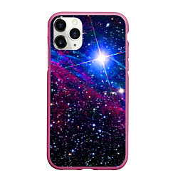 Чехол iPhone 11 Pro матовый Открытый космос Star Neon, цвет: 3D-малиновый
