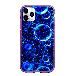 Чехол iPhone 11 Pro матовый Пузыри воздуха в воде Pattern, цвет: 3D-фиолетовый