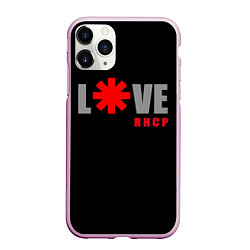 Чехол iPhone 11 Pro матовый Love RHCP Red Hot Chili Peppers, цвет: 3D-розовый