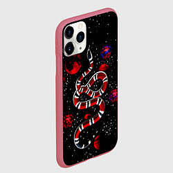 Чехол iPhone 11 Pro матовый Змея в Красном Космосе Space Snake, цвет: 3D-малиновый — фото 2
