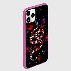 Чехол iPhone 11 Pro матовый Змея в Красном Космосе Space Snake, цвет: 3D-фиолетовый — фото 2