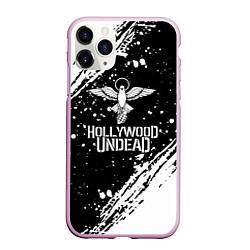 Чехол iPhone 11 Pro матовый Hollywood undead, цвет: 3D-розовый