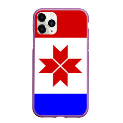 Чехол iPhone 11 Pro матовый МОРДОВИЯ РЕСПУБЛИКА, цвет: 3D-фиолетовый