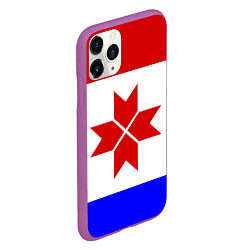 Чехол iPhone 11 Pro матовый МОРДОВИЯ РЕСПУБЛИКА, цвет: 3D-фиолетовый — фото 2