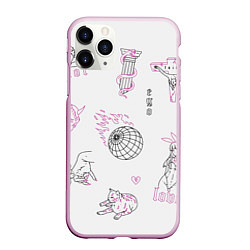 Чехол iPhone 11 Pro матовый Эго, цвет: 3D-розовый