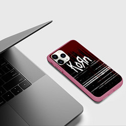 Чехол iPhone 11 Pro матовый KoЯn Корн потеки, цвет: 3D-малиновый — фото 2