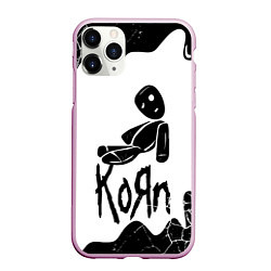 Чехол iPhone 11 Pro матовый Korn потёки, цвет: 3D-розовый