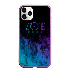 Чехол iPhone 11 Pro матовый Izone neon огонь, цвет: 3D-фиолетовый