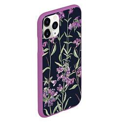 Чехол iPhone 11 Pro матовый Цветы Фиолетовые, цвет: 3D-фиолетовый — фото 2