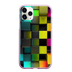 Чехол iPhone 11 Pro матовый Colored Geometric 3D pattern, цвет: 3D-розовый