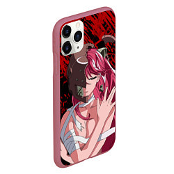 Чехол iPhone 11 Pro матовый Elfen Lied 3D, цвет: 3D-малиновый — фото 2