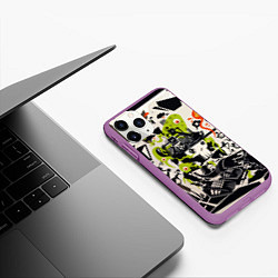 Чехол iPhone 11 Pro матовый Cyber pattern Skull Vanguard Fashion, цвет: 3D-фиолетовый — фото 2