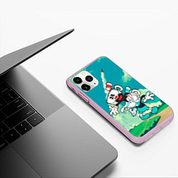 Чехол iPhone 11 Pro матовый 2 Чашечки Cuphead, цвет: 3D-розовый — фото 2