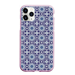 Чехол iPhone 11 Pro матовый ГЕОМЕТРИЧЕСКИЙ ПАТТЕРН СИНИЙ, цвет: 3D-розовый