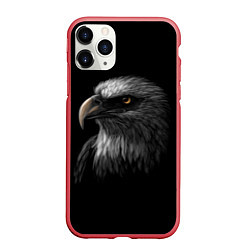 Чехол iPhone 11 Pro матовый Голова хищного орла, цвет: 3D-красный