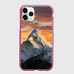 Чехол iPhone 11 Pro матовый Та самая Джомолунгма Сагарматха Everest, цвет: 3D-малиновый