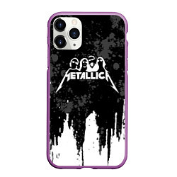 Чехол iPhone 11 Pro матовый Metallica музыканты, цвет: 3D-фиолетовый