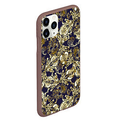 Чехол iPhone 11 Pro матовый Узоры и листья, цвет: 3D-коричневый — фото 2