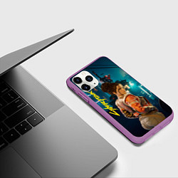 Чехол iPhone 11 Pro матовый Панам Nightcity, цвет: 3D-фиолетовый — фото 2