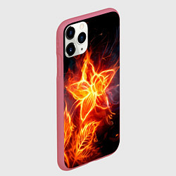 Чехол iPhone 11 Pro матовый Flower Neon Fashion 2035 Flame, цвет: 3D-малиновый — фото 2