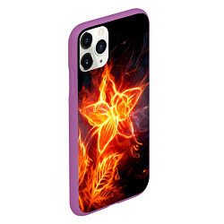 Чехол iPhone 11 Pro матовый Flower Neon Fashion 2035 Flame, цвет: 3D-фиолетовый — фото 2