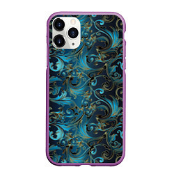 Чехол iPhone 11 Pro матовый Blue Abstract Узоры, цвет: 3D-фиолетовый